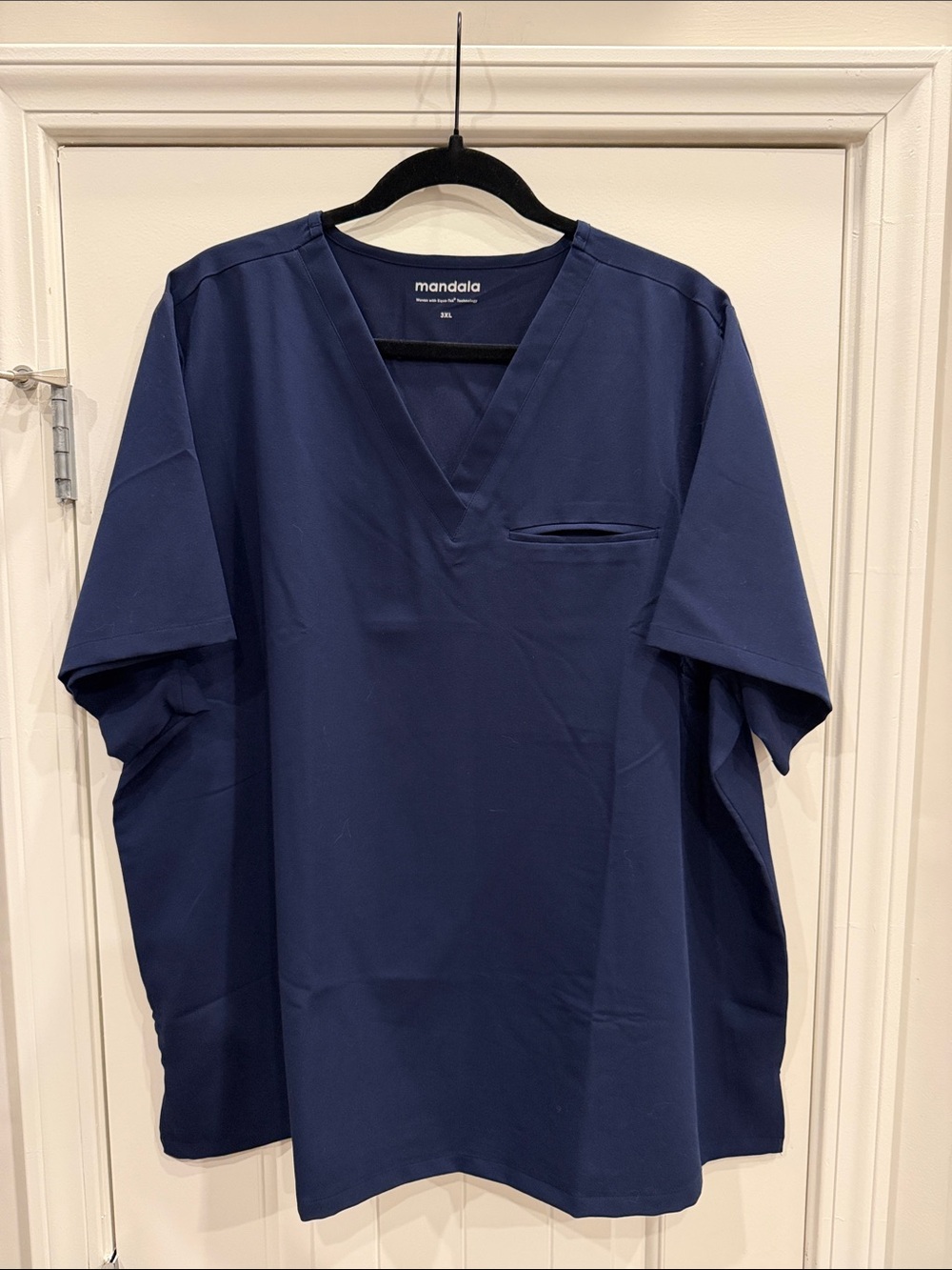 Mandala Navy V-Neck Scrub Top